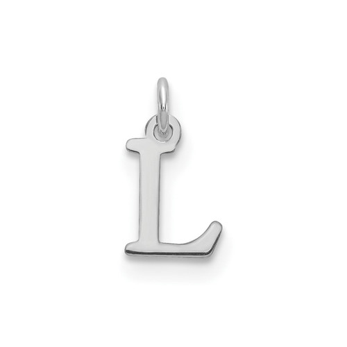 Image of 10K White Gold Cutout Letter L Initial Charm