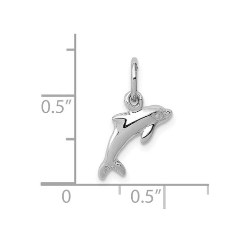 Image of 10K White Gold Dolphin Charm