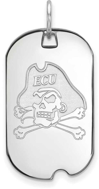 Image of 10K White Gold East Carolina University Small Dog Tag by LogoArt