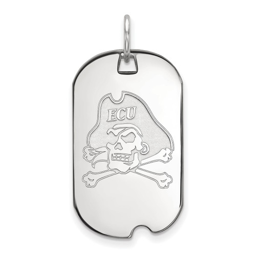 10K White Gold East Carolina University Small Dog Tag by LogoArt