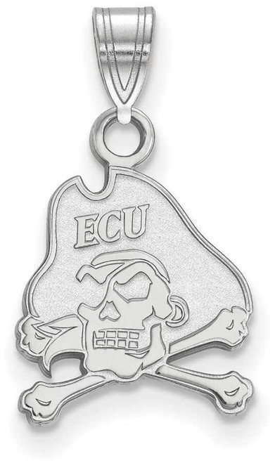 Image of 10K White Gold East Carolina University Small Pendant by LogoArt (1W002ECU)