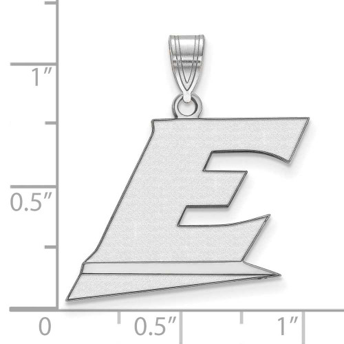 Image of 10K White Gold Eastern Kentucky University Large Pendant by LogoArt (1W013EKU)