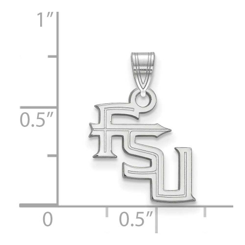 Image of 10K White Gold Florida State University Small Pendant by LogoArt (1W059FSU)
