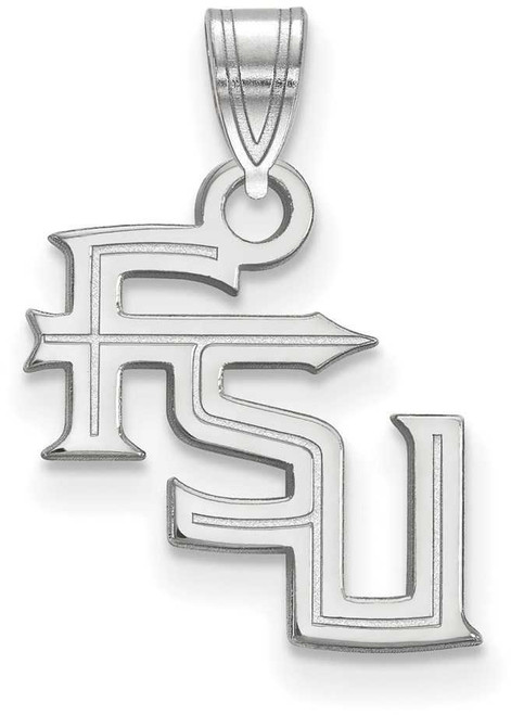 Image of 10K White Gold Florida State University Small Pendant by LogoArt (1W059FSU)