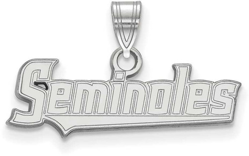 Image of 10K White Gold Florida State University Small Pendant by LogoArt (1W074FSU)