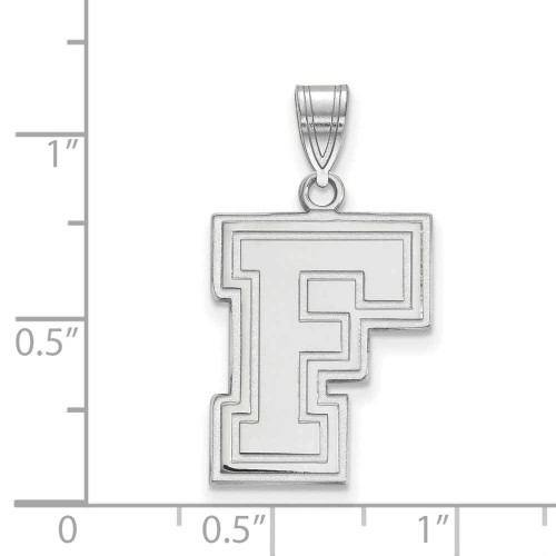 Image of 10K White Gold Fordham University Large Pendant by LogoArt (1W006FOU)