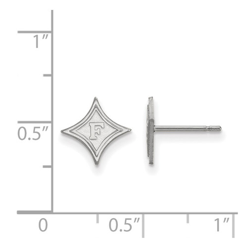 10K White Gold Furman University X-Small Post Earrings by LogoArt (1W007FUU)