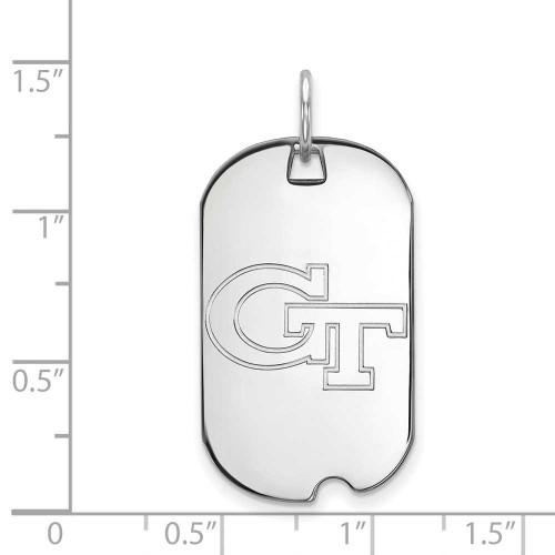 Image of 10K White Gold Georgia Institute of Technology Small Dog Tag by LogoArt