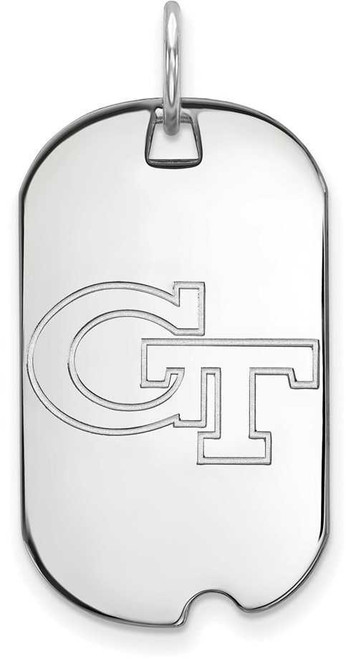 Image of 10K White Gold Georgia Institute of Technology Small Dog Tag by LogoArt