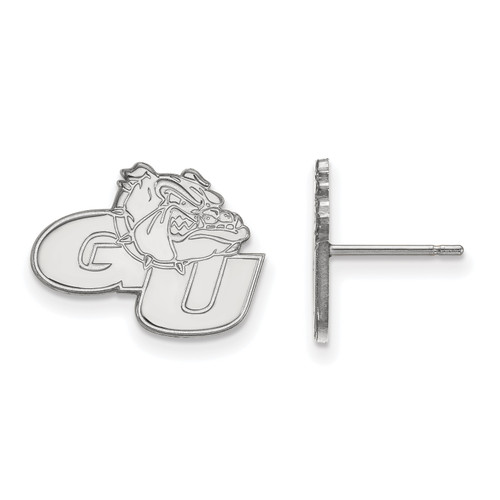 Image of 10K White Gold Gonzaga University Small Post Earrings by LogoArt