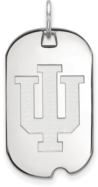 10K White Gold Indiana University Small Dog Tag by LogoArt