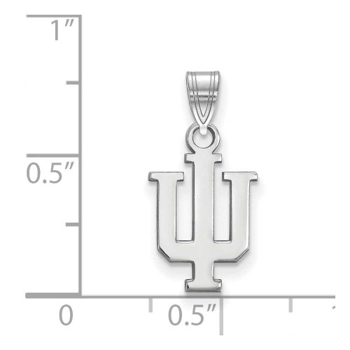 Image of 10K White Gold Indiana University Small Pendant by LogoArt (1W002IU)