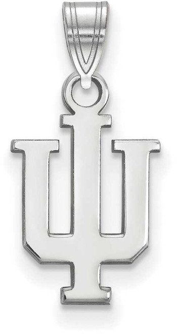 Image of 10K White Gold Indiana University Small Pendant by LogoArt (1W002IU)