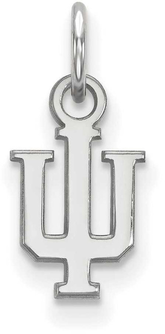 Image of 10K White Gold Indiana University X-Small Pendant by LogoArt (1W001IU)
