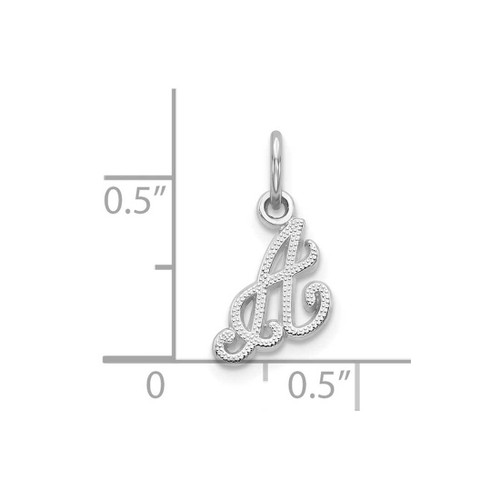 Image of 10k White Gold Initial A Charm