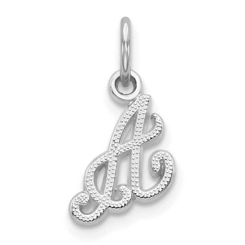 Image of 10k White Gold Initial A Charm