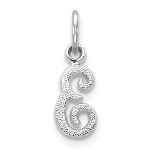 Image of 10K White Gold Initial E Charm