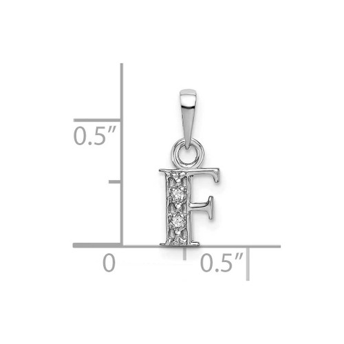 Image of 10K White Gold Initial F Pendant