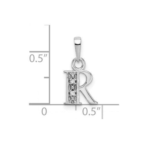 Image of 10K White Gold Initial R Pendant