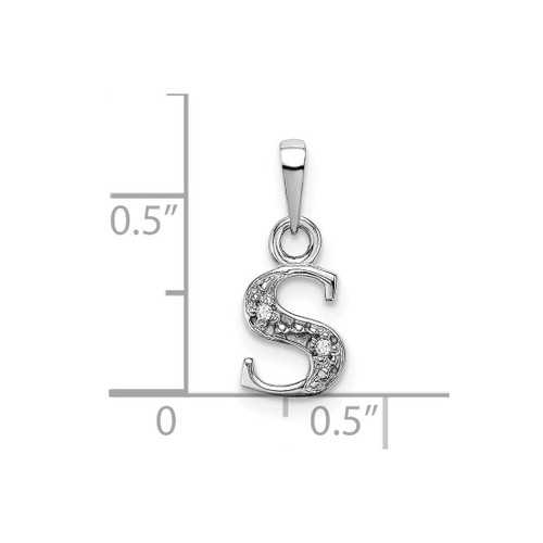 Image of 10K White Gold Initial S Pendant