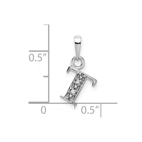 Image of 10K White Gold Initial T Pendant