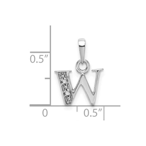 Image of 10K White Gold Initial W Pendant