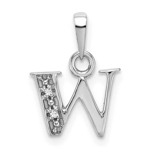 Image of 10K White Gold Initial W Pendant