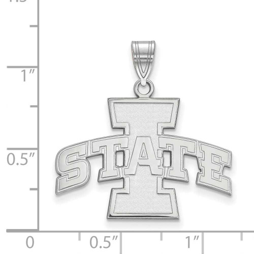 Image of 10K White Gold Iowa State University Large Pendant by LogoArt (1W004IAS)