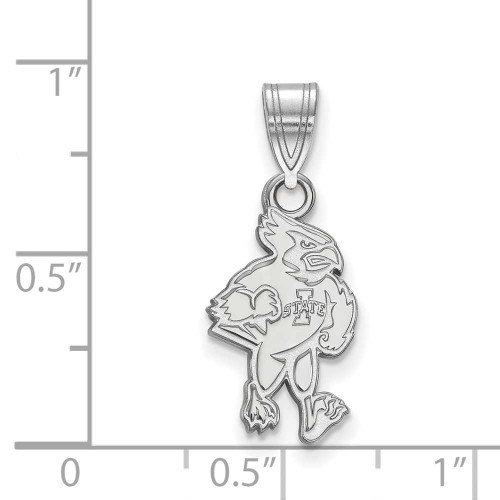 Image of 10K White Gold Iowa State University Medium Pendant by LogoArt (1W017IAS)