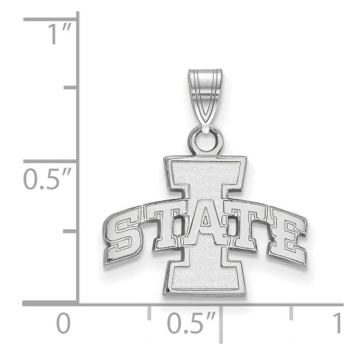 Image of 10K White Gold Iowa State University Small Pendant by LogoArt (1W002IAS)