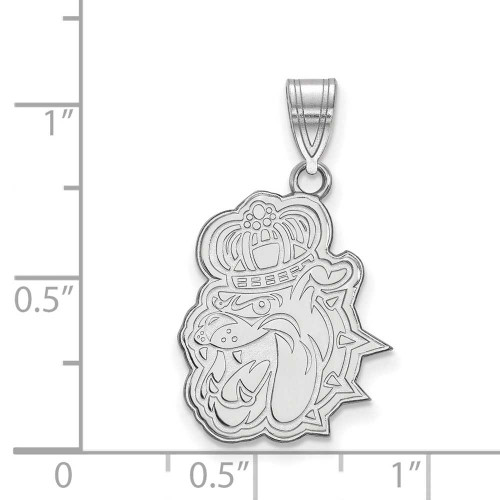 Image of 10K White Gold James Madison University Large Pendant by LogoArt (1W009JMU)