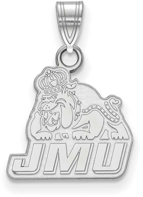 Image of 10K White Gold James Madison University Small Pendant by LogoArt (1W002JMU)