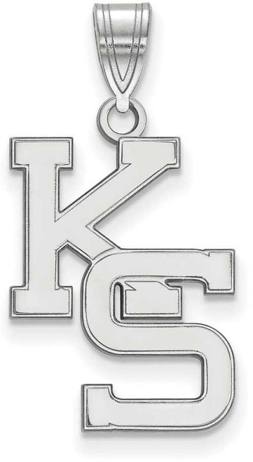 Image of 10K White Gold Kansas State University Large Pendant by LogoArt (1W046KSU)