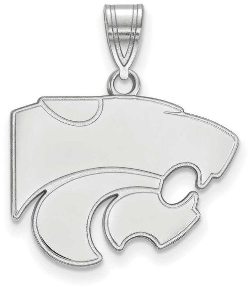 Image of 10K White Gold Kansas State University Medium Pendant by LogoArt (1W003KSU)