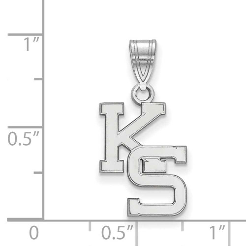 Image of 10K White Gold Kansas State University Medium Pendant by LogoArt (1W045KSU)