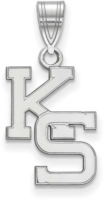 Image of 10K White Gold Kansas State University Medium Pendant by LogoArt (1W045KSU)