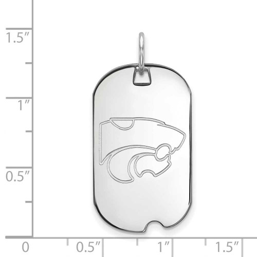 Image of 10K White Gold Kansas State University Small Dog Tag by LogoArt