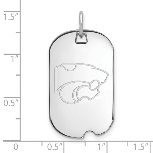 10K White Gold Kansas State University Small Dog Tag by LogoArt
