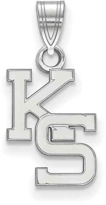 Image of 10K White Gold Kansas State University Small Pendant by LogoArt (1W044KSU)