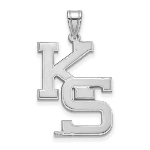 Image of 10K White Gold Kansas State University XL Pendant by LogoArt (1W047KSU)