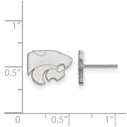 10K White Gold Kansas State University X-Small Post Earrings by LogoArt