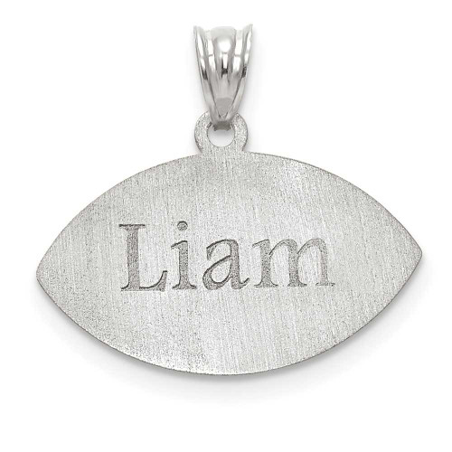 Image of 10k White Gold Lasered Football Number And Name Pendant