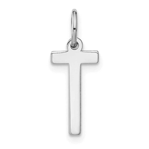 Image of 10K White Gold Letter T Initial Charm 10XNA1336W/T