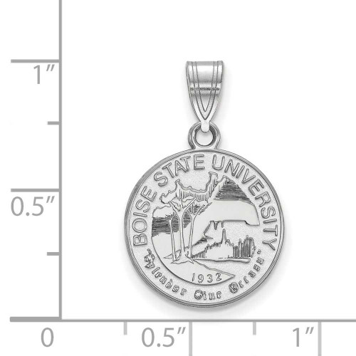 Image of 10K White Gold LogoArt Boise State University Medium Crest Pendant