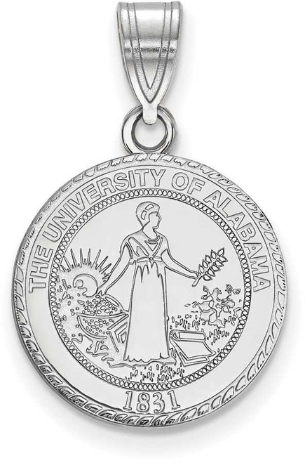 Image of 10k White Gold LogoArt University of Alabama Medium Crest Pendant