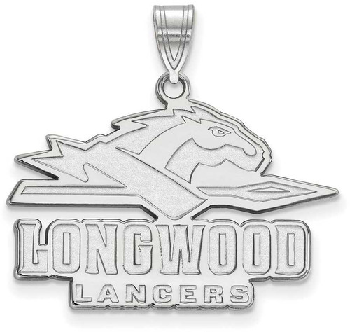 Image of 10K White Gold Longwood University Large Pendant by LogoArt