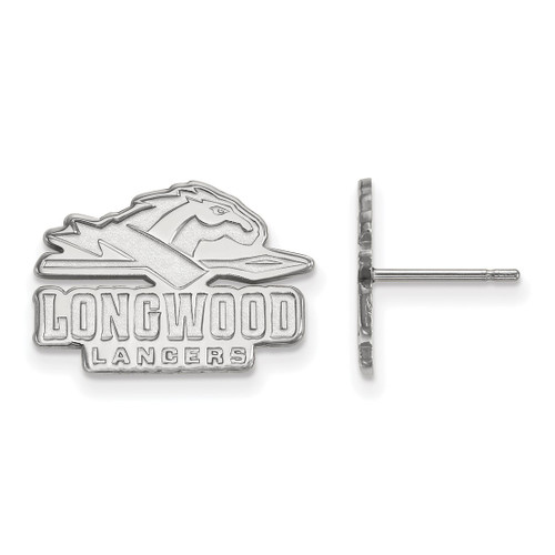 10K White Gold Longwood University Small Post Earrings by LogoArt