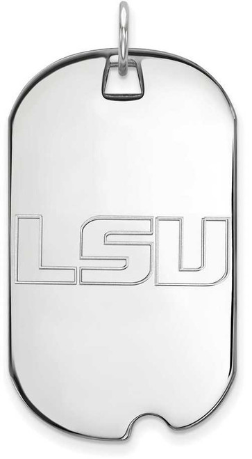 Image of 10K White Gold Louisiana State University Large Dog Tag by LogoArt