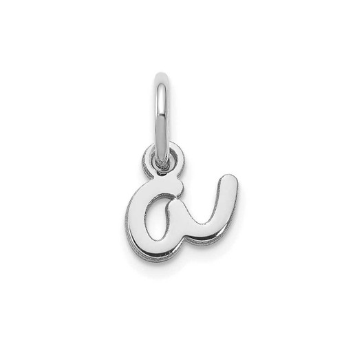 Image of 10K White Gold Lower case Letter A Initial Charm 10XNA1307W/A