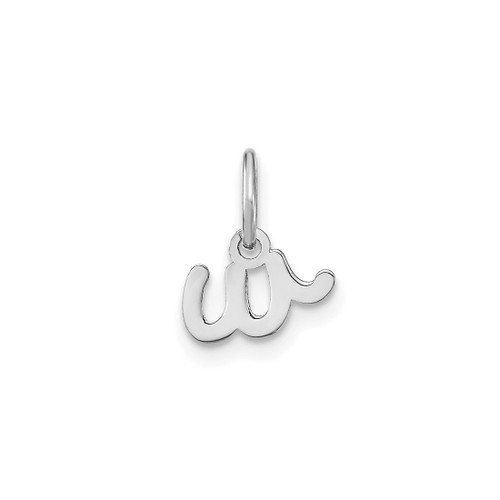 Image of 10K White Gold Lower case Letter W Initial Charm